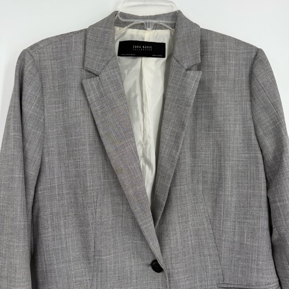 Zara Basic Collection Black White One-Button Blaz… - image 4